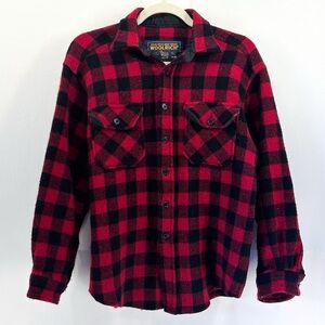 Vintage Woolrich Men’s Red Black Buffalo Check Plaid Button Up Shirt Flannel